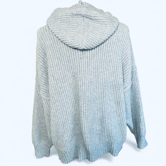 American Eagle knit hoodie sweater blue XL hoodie pull over kangaroo pocket cozy - Picture 4 of 6